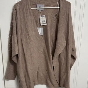 Milano Beige Open Front Cardigan